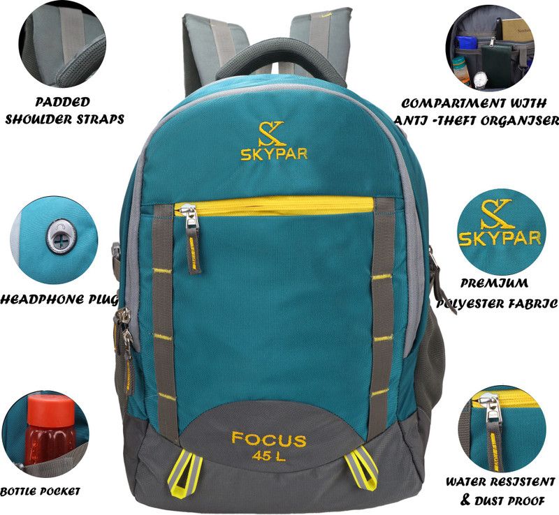 Skypar-focus-Backpack-Collage-School office Fits-17-Inch-Laptop 1Year Warranty 45 L Laptop Backpack  (Blue)