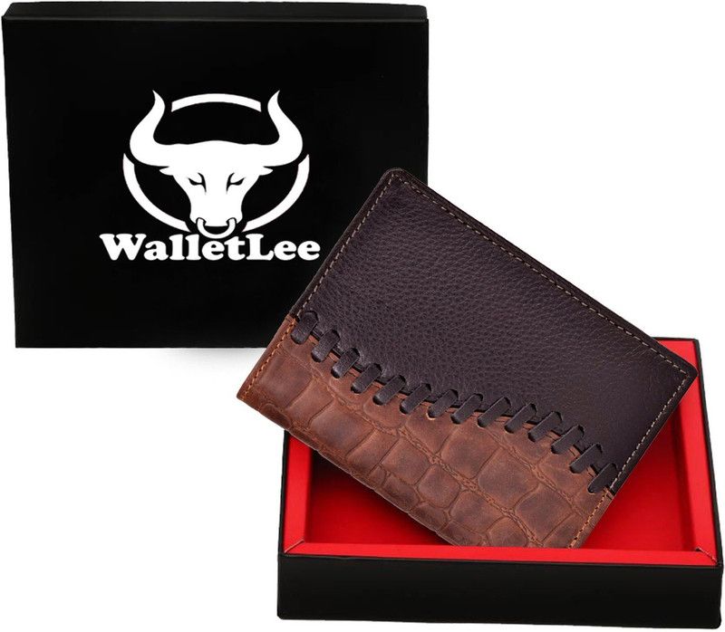 Men Formal, Casual Brown Genuine Leather Wallet - Mini  (8 Card Slots)