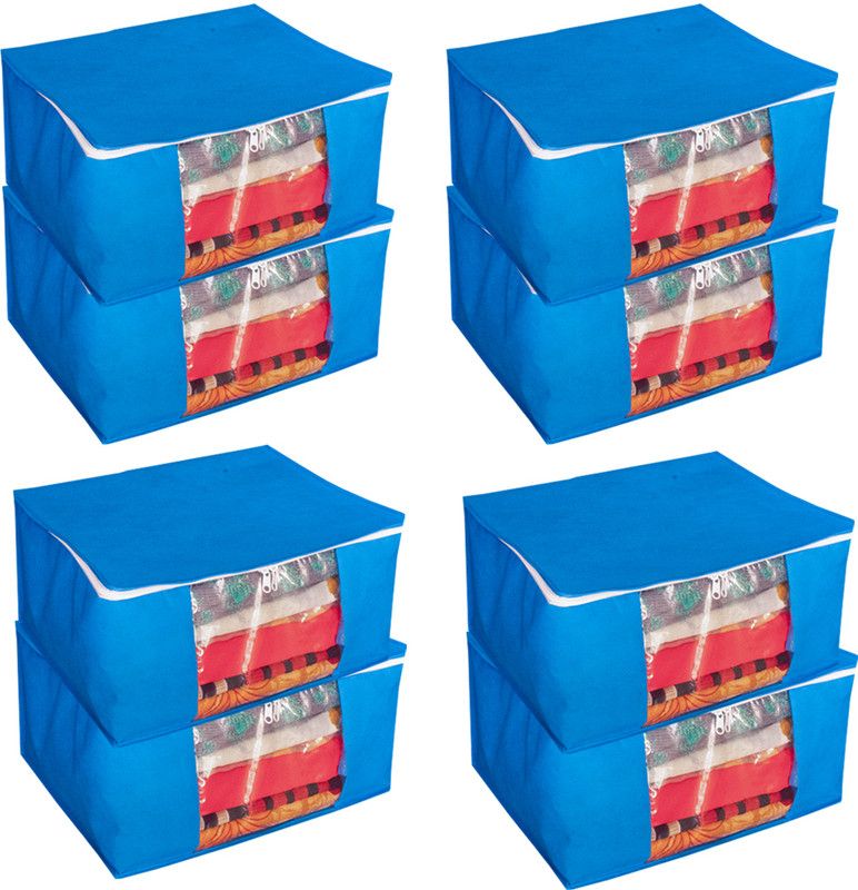Aadhya Multipurpose Non Woven Saree Cover pack of 8 n  (Blue)