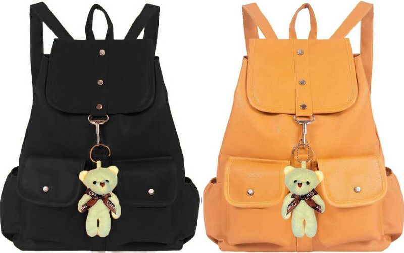 Party Wear Backpack Latest New Trendy Women And Girls 7 L No Backpack  (Black, Yellow)