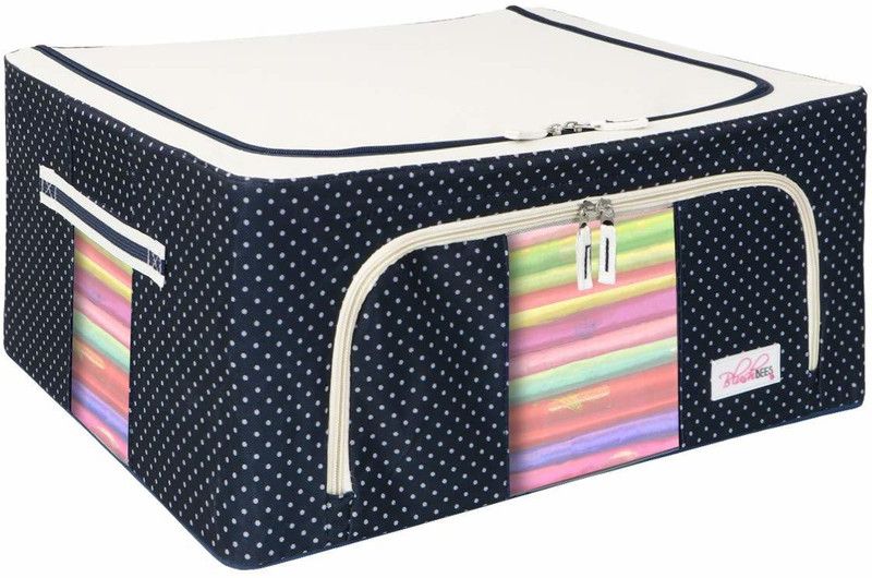 BlushBEES Living Box - Storage Boxes for Clothes, Saree Cover Bags Pack of 1, Polka Dot Blue  (Blue)