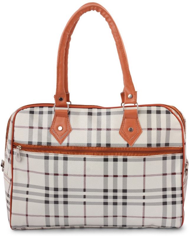 New Women's Hands Bag Checks Pattern Handbag Duffel Without Wheels