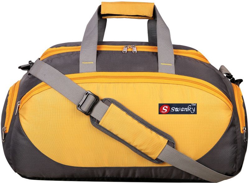 SMALL TRAVEL DUFFEL LUGGAGE CABINE SIZE BAG 22*13*11 Small Travel Bag - 22  (Grey, Yellow)