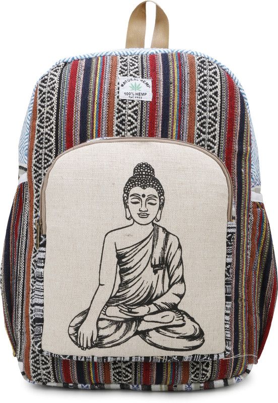 Small 10 L Laptop Backpack New Himalayan Hemp Buddha Bag Backpack/ School & Traveller Bag  (Multicolor)