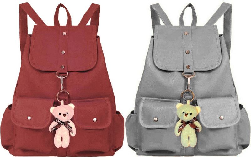 Party Wear Backpack Latest New Trendy Women And Girls 7 L No Backpack  (Maroon, Grey)