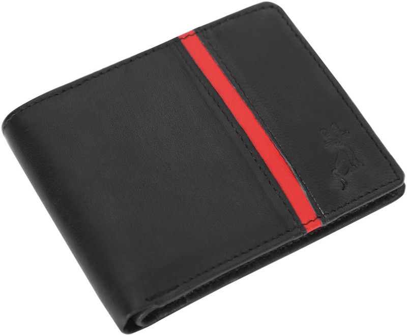Men Casual Black Genuine Leather RFID Wallet - Regular Size  (5 Card Slots)