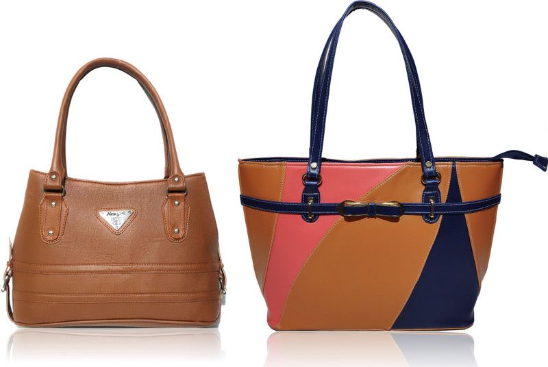 Women Tan, Tan Shoulder Bag - Extra Spacious  (Pack of: 2)