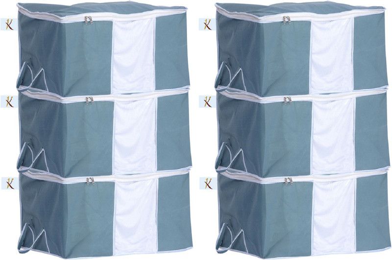 KUBER INDUSTRIES Garment Cover 6 Piece Non Woven Blanket Cove Underbed Storage Bag, Extra Large, Grey(ORGUND0117) ORGUN00117  (Grey)