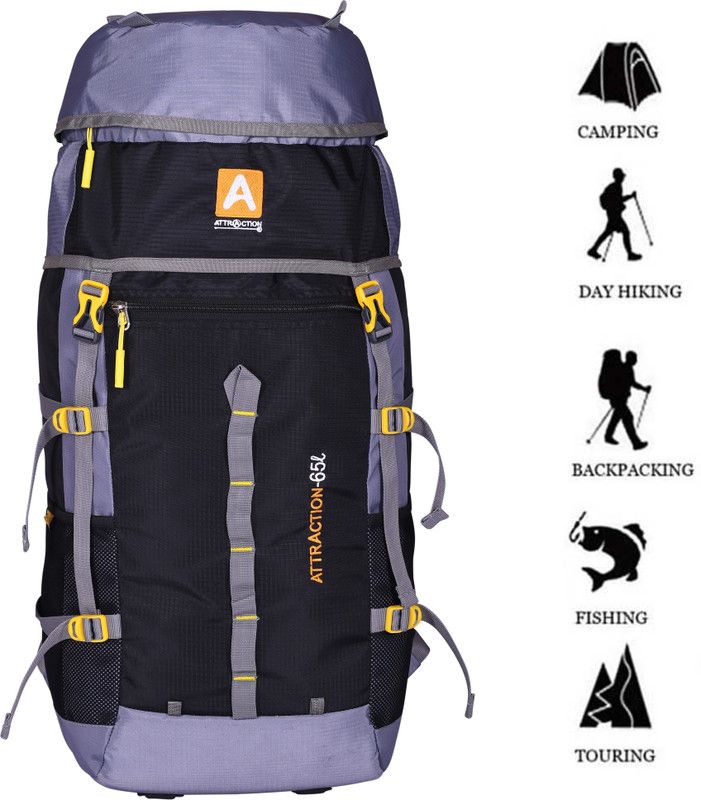 65L TRAVEL BACKPACK FOR OUTDOOR SPORT HIKING TREKKING BAG CAMPING Rucksack - 65 L  (Grey)