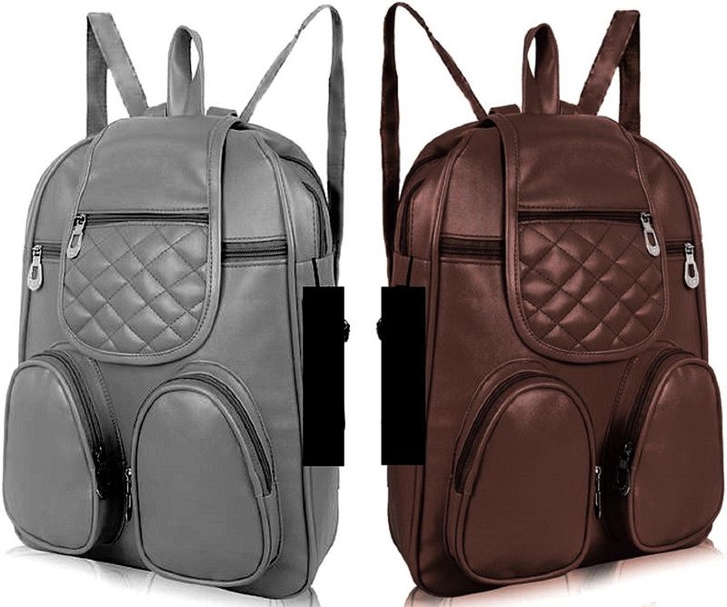 Party Wear Backpack Latest New Trendy Women And Girls 7 L No Backpack  (Grey, Brown)