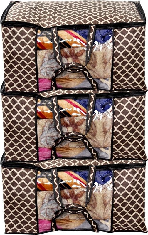 STYLISTA Checkered Blanket Cover Bag Small BK_ChBR_S3  (Brown)