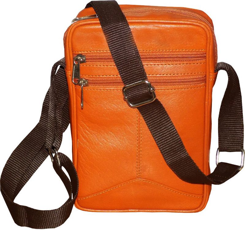 Tan Genuine Leather Small Travel Bag/Travel Pouch For Men and Women Small Travel Bag - Small  (Tan)