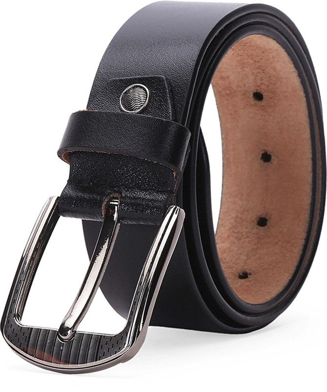 Men Evening, Party, Formal, Casual Black Genuine Leather Belt