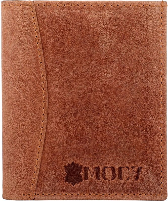 Men Casual Brown Genuine Leather Card Holder - Mini  (6 Card Slots)