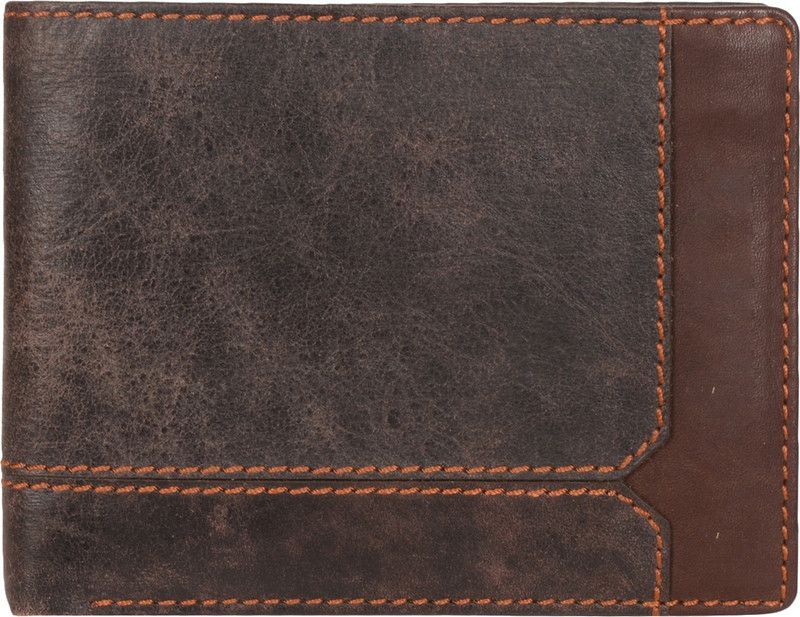 Boys Casual Brown Genuine Leather Wallet - Regular Size  (6 Card Slots)