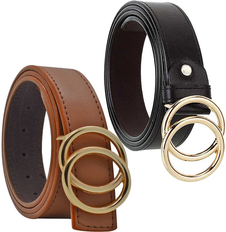 Women Formal Black, Brown Synthetic Belt