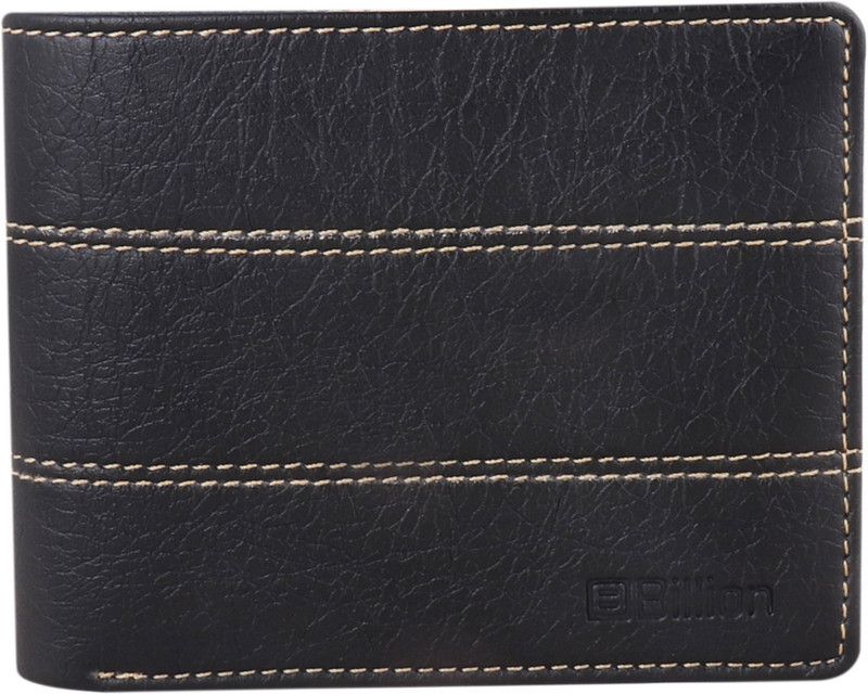Men Black Artificial Leather Wallet - Mini  (15 Card Slots)