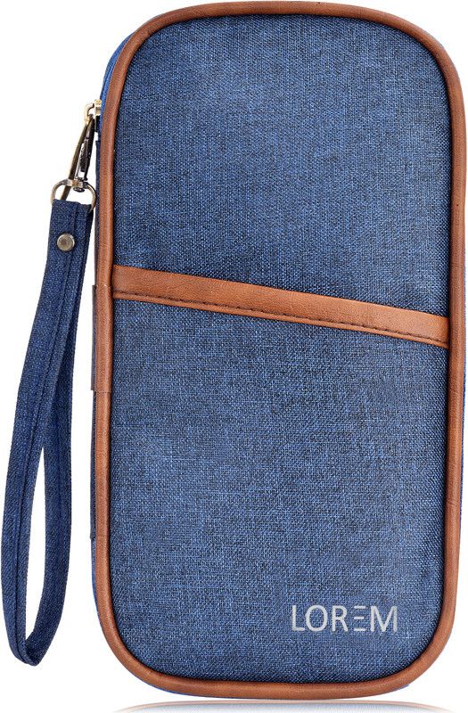 Men & Women Travel Blue, Tan Artificial Leather Document Holder  (9 Card Slots)
