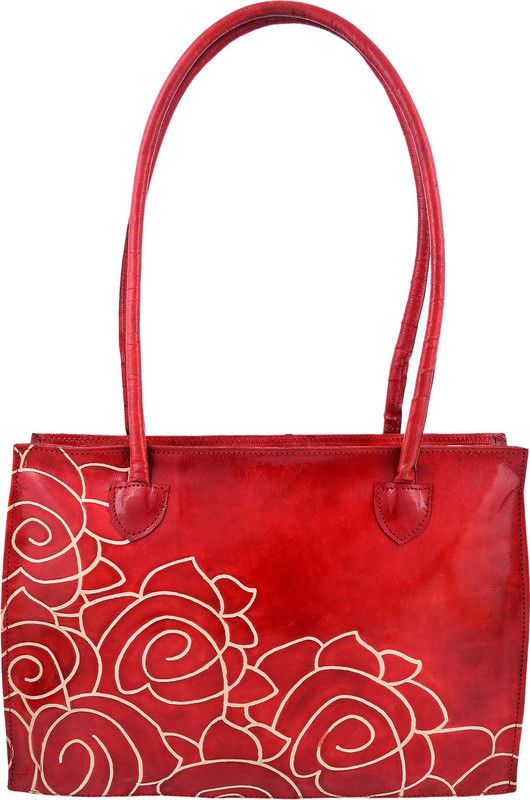 Women Tan, Red Shoulder Bag - Mini
