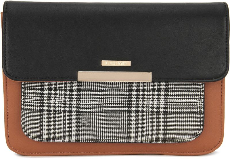 Tan, Black Women Sling Bag - Medium