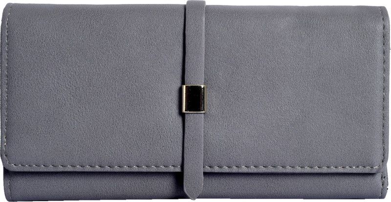 Women Grey Artificial Leather Wallet - Regular Size  (8 Card Slots)