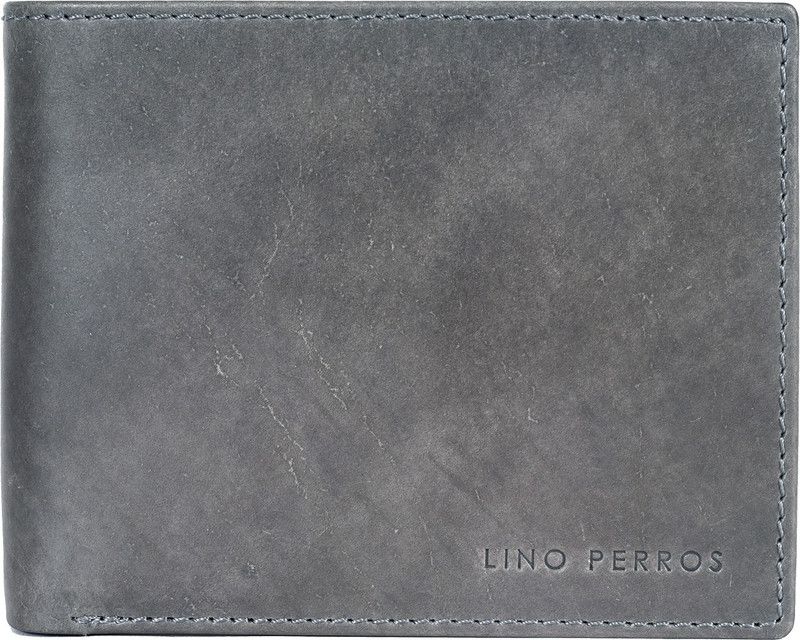 Men Grey Genuine Leather Wallet - Mini