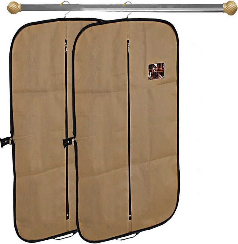 KUBER INDUSTRIES Designer 2 Pieces Foldable Non Woven Men's Coat Blazer Suit Cover (Brown) -CTKTC41438 BLLION041611  (Brown)