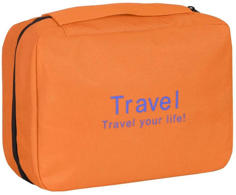 PrettyKrafts Travel Organizer Cosmetic Bags Makeup Bag Toiletry Kit Travel Bag Travel Toiletry Kit  (Orange)