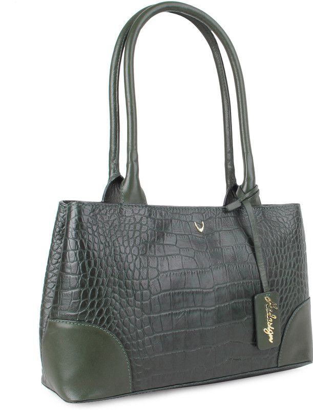Women Green, Brown Tote - Regular Size