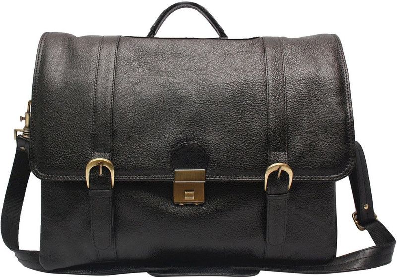 EL39 Black Medium Briefcase - For Boys  (Black)