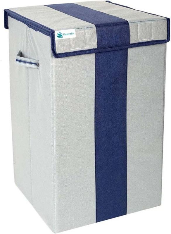 SV.ENTERPRISE Laundry Storage Box Basket For Clothes With Lid And Side Handle For Washing Clothes,Baby Toys Box,Dirty Dress-Set Of 1,StorageBox1 Multicolor  (Blue)