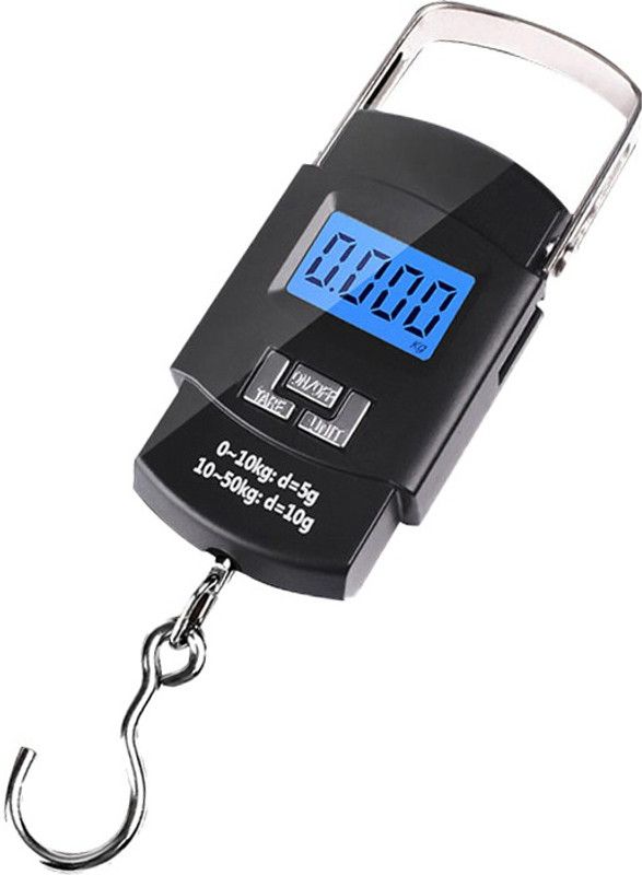 Glancing 50Kg Portable Hanging Luggage Weight Machine Digital for Weighing Household Items Weighing /206/AGl Weighing Scale  (Black)