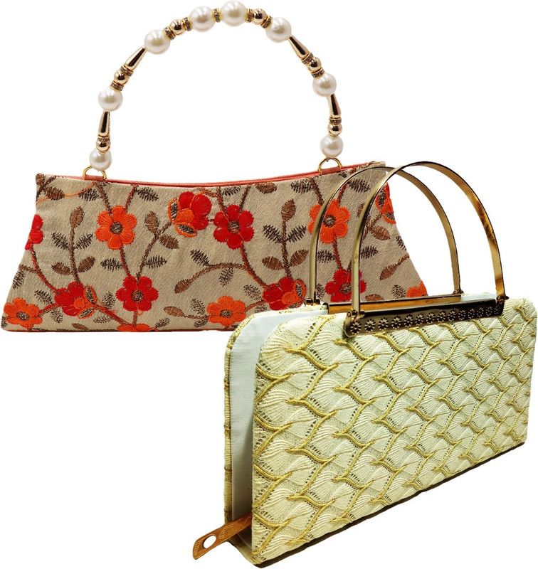 Party, Formal, Casual White Clutch - Regular Size  (Pack of: 2)