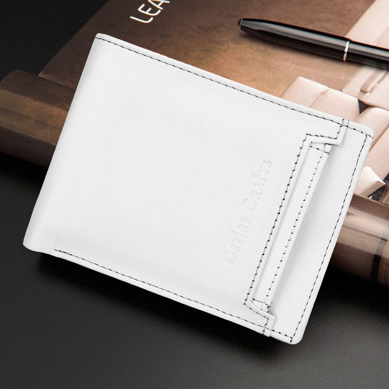 Men White Artificial Leather Wallet - Regular Size  (8 Card Slots)