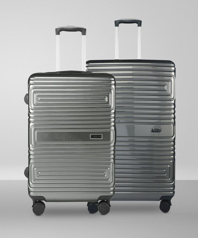Hard Body Set of 2 Luggage - Dalhousie Hard-sided Poycarbonate Luggage Set of 2 Charcoal Grey Trolley Bags (65 & 75 Cm) - Grey