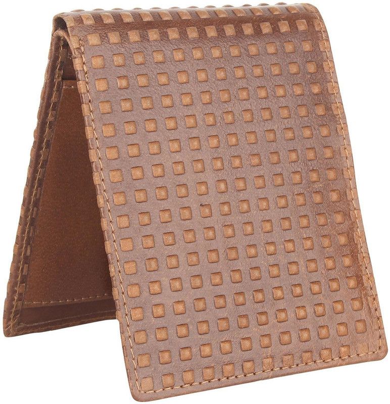 Men Brown Genuine Leather Wallet - Regular Size  (3 Card Slots)