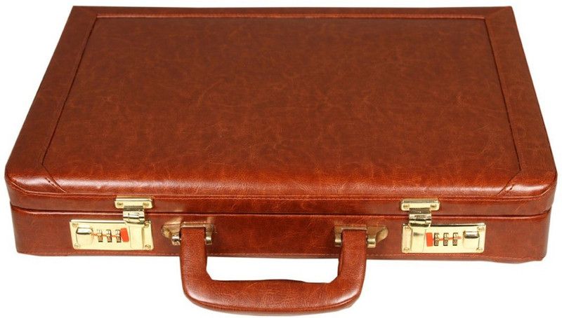 Faux leather briefcase Tan Small Briefcase - For Men & Women  (Tan)
