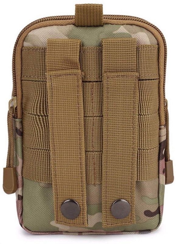 KRAPTICK Multi-Purpose Water Resistant Poly Tool Holder EDC Pouch Camo Bag Military Nylon Utility Tactical Waist Pack Camping Hiking Pouch (Khaki) Waist Bag, Waist Pouch  (Khaki)