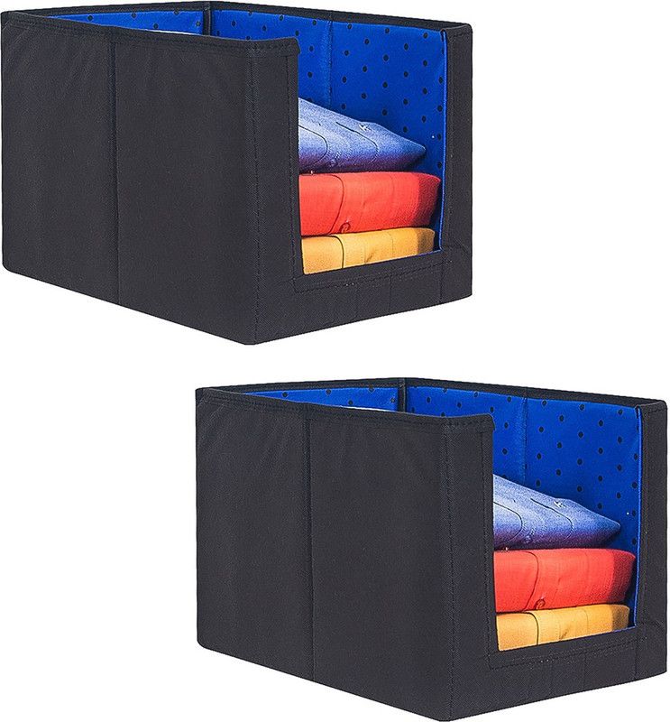 PrettyKrafts Shirt stacker Shirt Organizer for Wardrobe, Shirts and Clothing Organizer shopsy_F1223_ Blue2  (Blue)