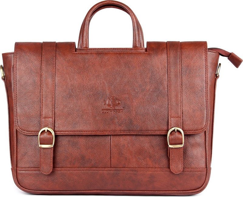Urban series Medium Briefcase - For Men & Women  (Cinnamon)