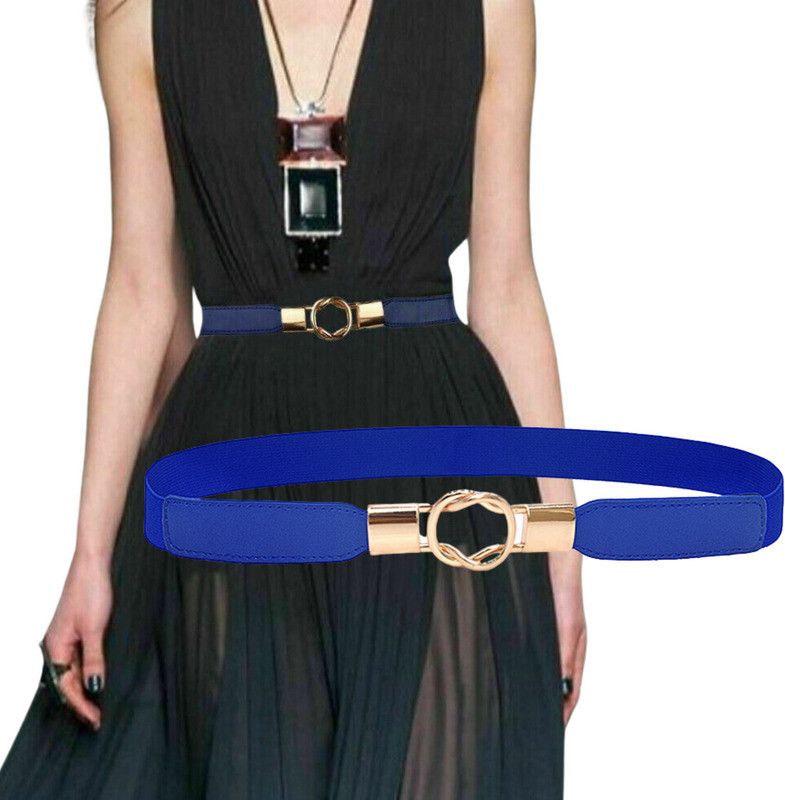 Women Blue Artificial Leather, Fabric Belt