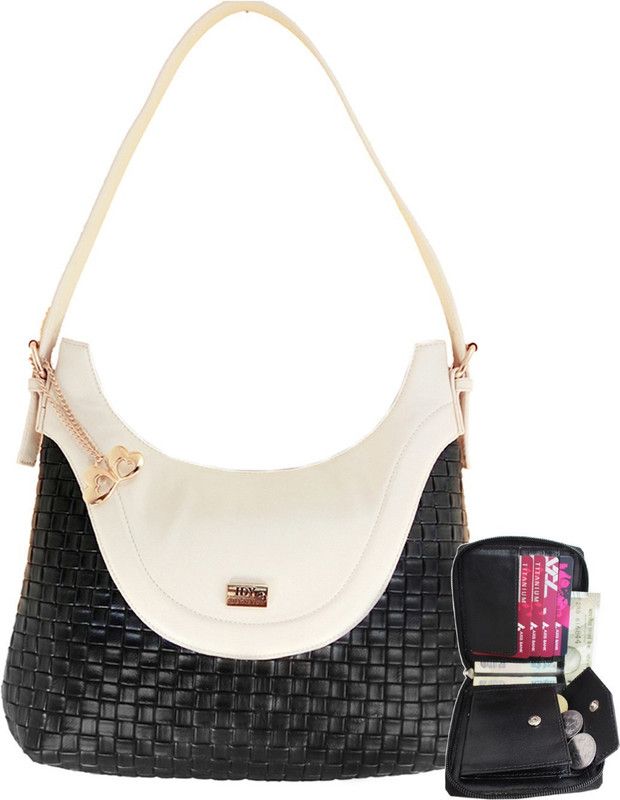 Women Black, Beige Hand-held Bag - Mini  (Pack of: 2)