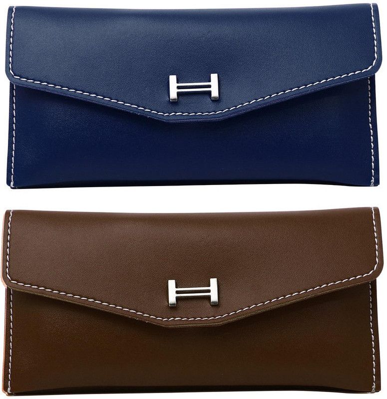 Casual Blue, Brown Clutch - Mini