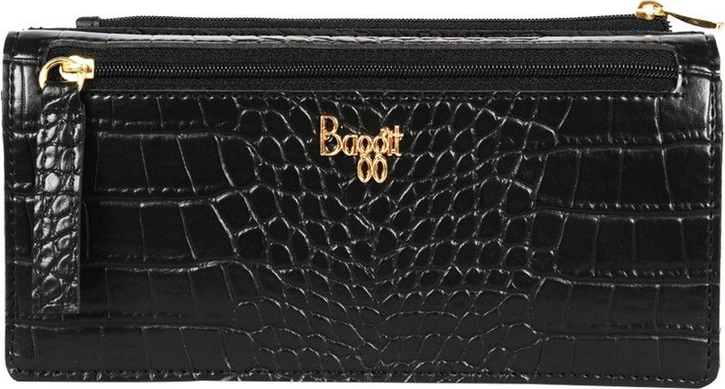 Women Casual Black Artificial Leather Wallet  (11 Card Slots)