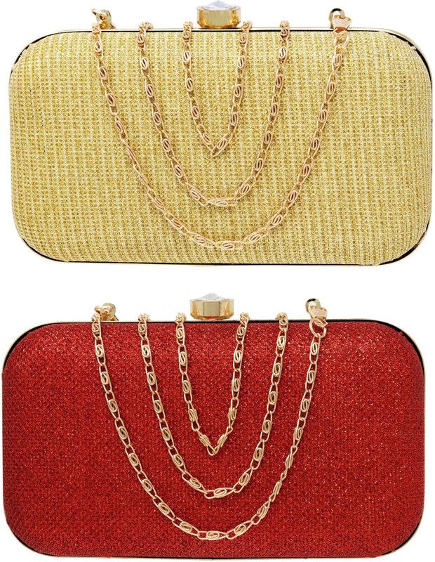 Party Gold, Red Clutch - Regular Size  (Pack of: 2)
