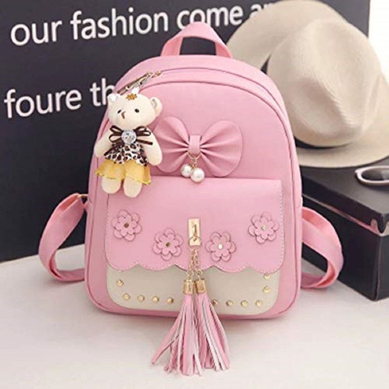 Stylish Backpack Comfortable Handbag & Small Bag Combo Pack Of 3 With Teddy 20 L Backpack  (Pink)