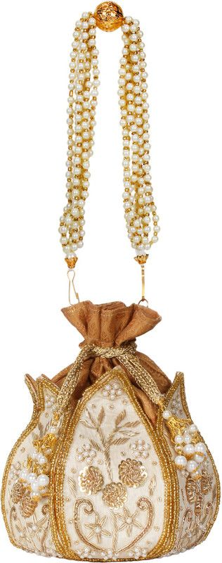 Women White, Gold Potli