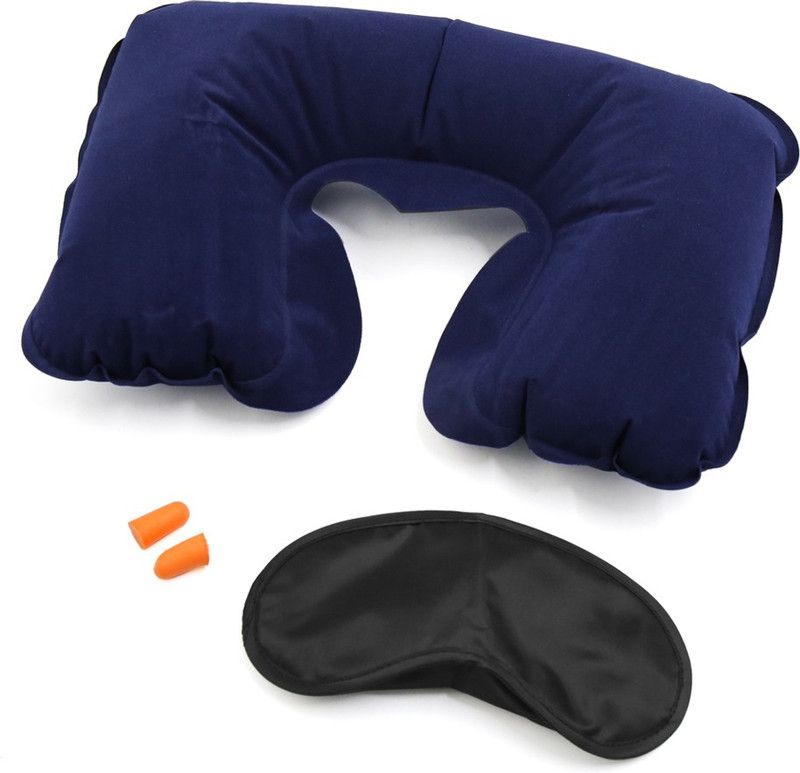SPIRITUAL HOUSE Neck Pillow for Travel Memory Foam with Eye Mask and Ear Bud Neck Pillow & Eye Shade  (Multi color)