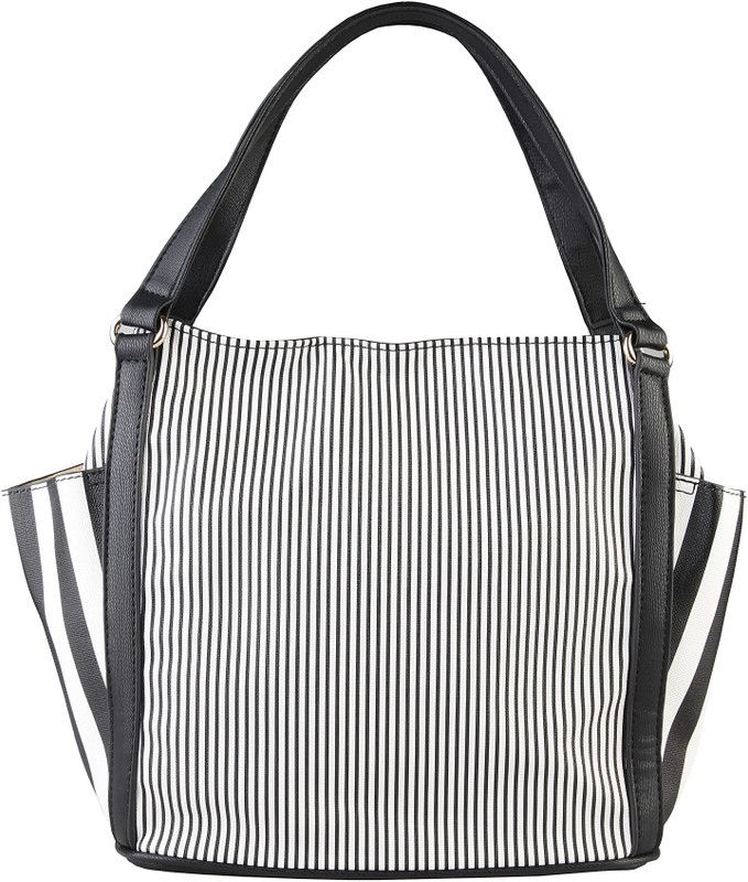 Women White, Black Shoulder Bag - Extra Spacious