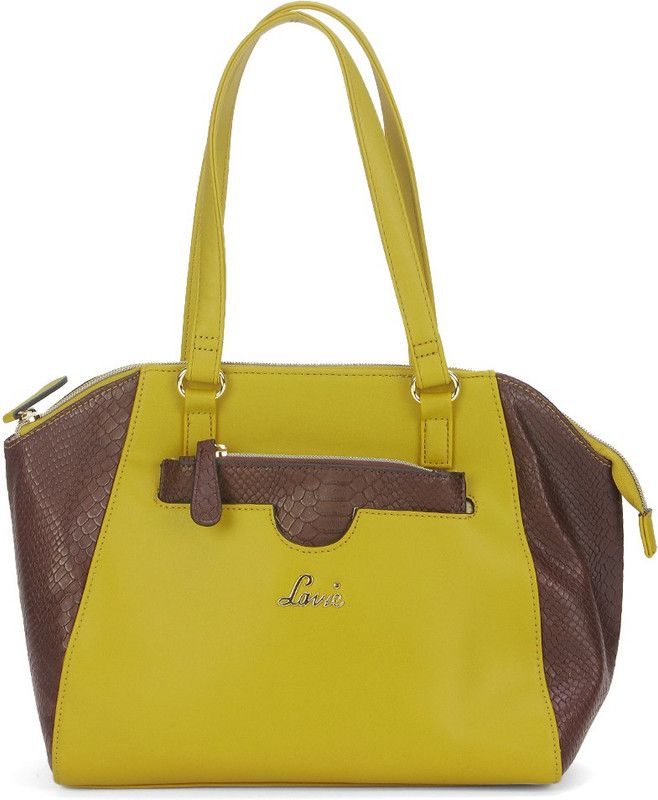 Women Brown, Yellow Satchel - Extra Spacious